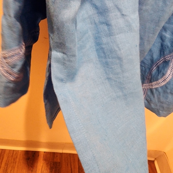 DAVID DART Women's 100% Linen Long Sleeves Button dowm Shirt Plus size 2X - Picture 6 of 11